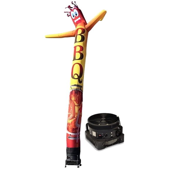 20ft Inflatable Tube Man Guy, BBQ Yellow/Red - Complete with 1HP 2 Speed Air Blower