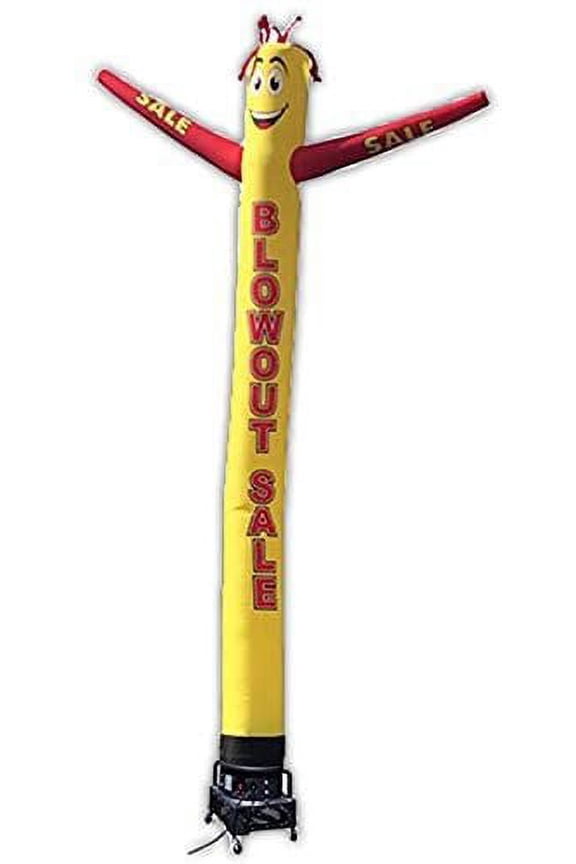 20ft Inflatable Tube Man Guy Puppet Waving Dancer Yellow - Complete with 1HP 2 Speed Air Blower