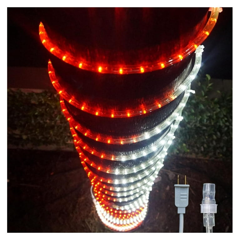 Red and white led rope lights deals