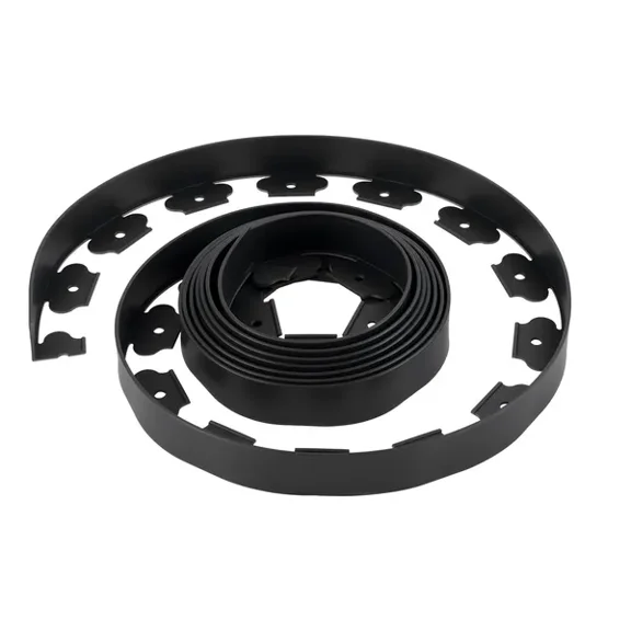 20ft Plastic Landscape Edging Roll,No Dig Flexible Garden Border with 120 Spikes,UV-Resistant Lawn Edging for Flower Beds and Pathways