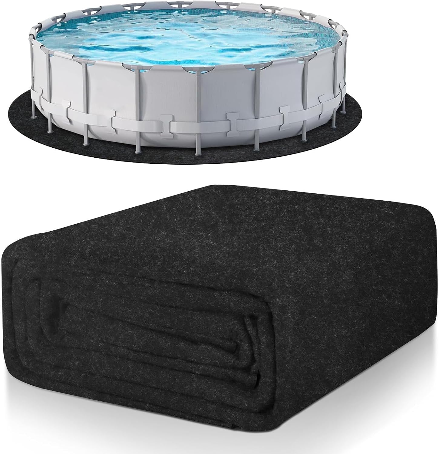 12x12 Foot Round Pool Liner Pad - 2.5mm Thick Felt Underlay For Above Ground Pools