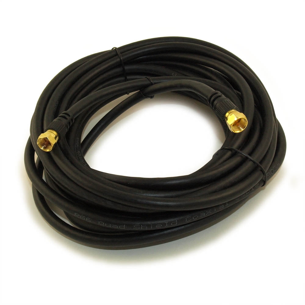 20ft RG6 QUAD SHIELD Black HIBANDWIDTH Coax Cable Ftype Gold Plated