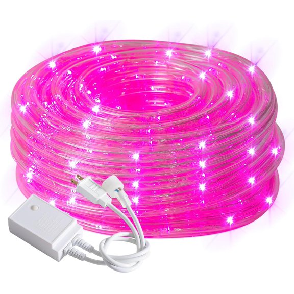 20ft Rope Lights Outdoor, Connectable & Flexible Tube Lights with 8 Modes, Waterproof Pink LED Rope Lighting for Deck, Garden, Pool, Patio,Bedroom, Party, Indoor Outdoor & Christmas Decor