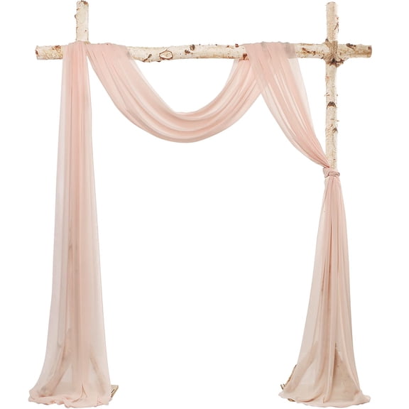 20ft White Chiffon Wedding Arch Draping Fabric Panels Table Runner Drapes for Ceremony Reception Decoration