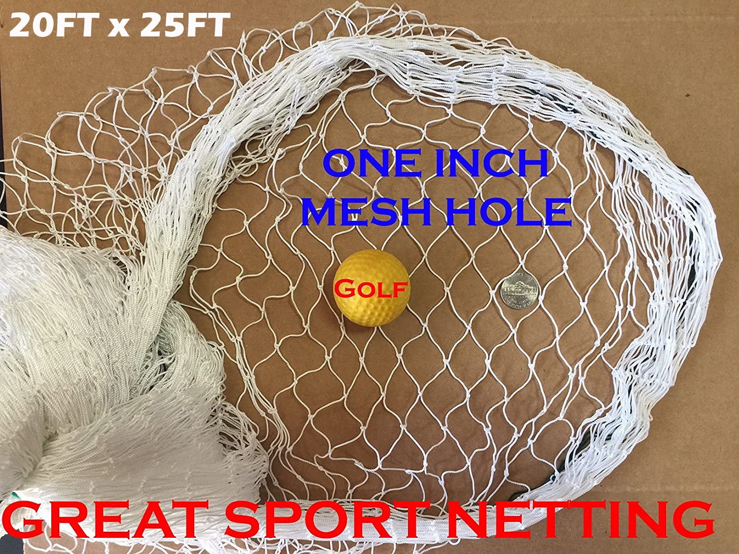20ft X 15ft Used Commercial Fishing Net - Repurposed As Baseball/Softball/Soccer Backstop Or Batting Cage Net