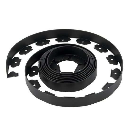 20ft x 2in Plastic Landscape Garden Border Edging Roll with 120 Spikes No Dig Flexible UV Resistant Lawn Pathway and Flower Bed Edging