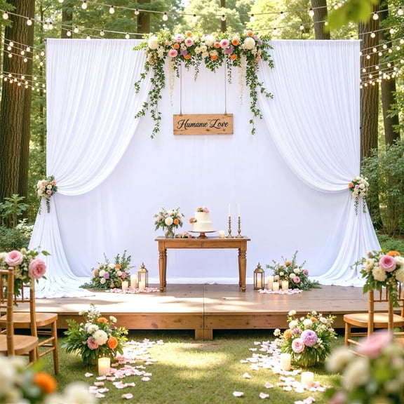 20ftx10ft White Backdrop Curtains for Parties, 2Panels Full 10FT Wide Wrinkle Free Polyester Seamless Photo Backdrop Drapes Drop Cloth for Wedding Birthday Background
