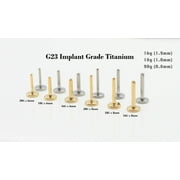 20g 18g 16g Implant Grade Titanium Threadless Push In Labret Bar 4mm Wide Flat Back Replacement 5mm/6mm/7mm/8mm/9mm/10mm
