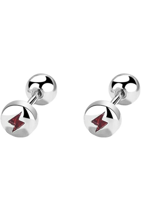 20g CZ Lightning Bolt Stud Earrings for Women 925 Sterling Silver Crystal Helix Tragus Cartilage Earrings Piercing Studs with Screw Back