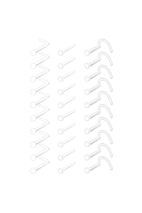 20g Clear Nose Rings Studs Retainer for Work Surgery Flexible Nose Screw