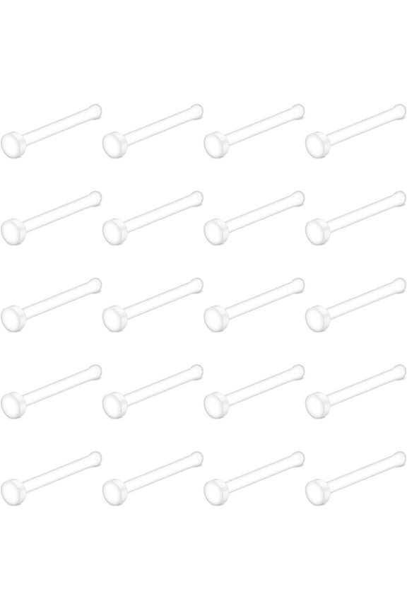 20g Clear Nose Studs Nose Rings Retainer Acrylic Nose Rings for Work Spacer Plastic L Shaped Nose Stud Nose Bone Nose Pin Retainer Flexible Nose Piercing Retainer for Men Women