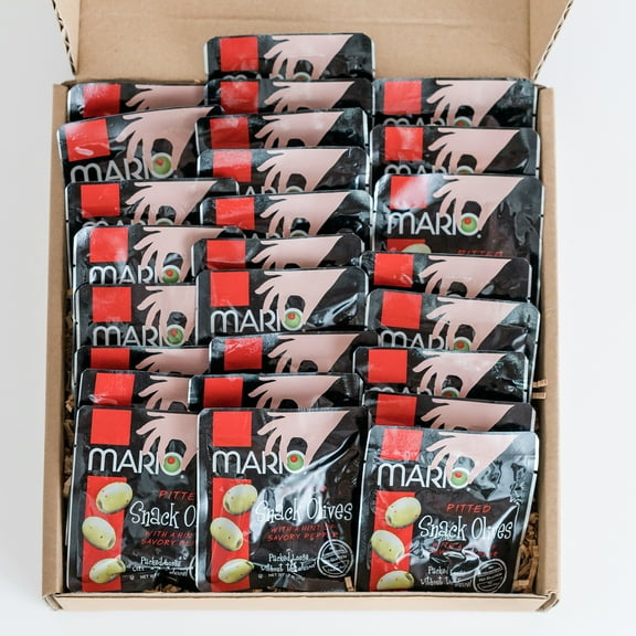 20g Green Pitted Snack Olive Seasoned With Hint Of Savory Pepper Snack Olives 25 Pack