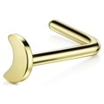 thumbnail image 1 of 20g L Bend Nose Stud Surgical Steel Moon Nose Studs for Women Nose Rings Studs 20 Gauge Nostril Piercing Jewelry Gold Plated, 1 of 1