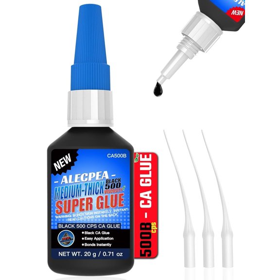 20g Medium-Thick CA Glue (500 CPS),Premium Cyanoacrylate for Wood, Glass, Metal, Paper, Leather, Plastic, Ceramic, Rubber, Jewelry, Woodworking, Hobby Models, and Craft ject