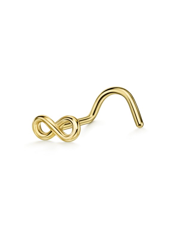 20g Nose Screw Surgical Steel Infinity Nose Studs for Women Nose Rings Studs 20 Gauge Nostril Piercing Jewelry Gold Plated