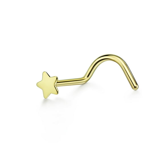 20g Nose Screw Surgical Steel Star Nose Studs for Women Nose Rings Studs 20 Gauge Nostril Piercing Jewelry Gold Plated