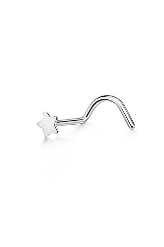 20g Nose Screw Surgical Steel Star Nose Studs for Women Nose Rings Studs 20 Gauge Nostril Piercing Jewelry Silver