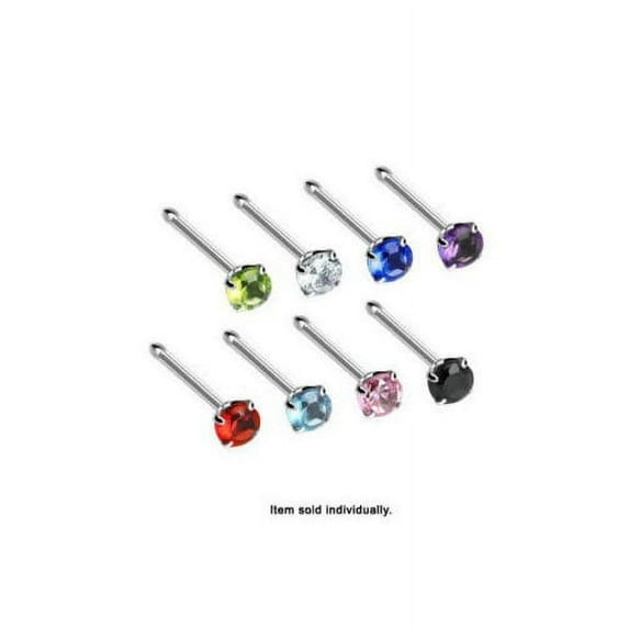 Luxe Modz 20G Clear Gemmed Gold IP Over 316L Steel Nose Hoop Ring for Men Women - Sold Each