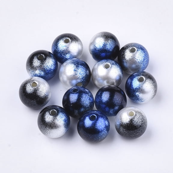 20gs Rainbow ABS Plastic Imitation Pearl Beads Gradient Mermaid Pearl Beads Round Midnight Blue 4x3.5mm Hole: 1.2mm about 740pcs/20g