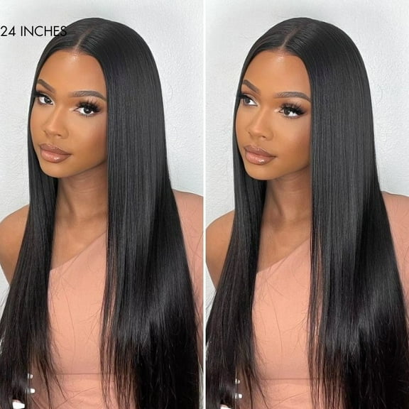 20in 180% Density Bone Straight Glueless 5x5 Closure HD Lace Lace Wig