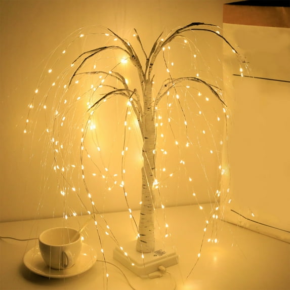 20in 60 LED Fairy Sparkly Tree Lamp , USB 8 Modes, DIY Bonsai Artificial Tree Lights, Fairy Spirit Tree Light for Bedrooms Desktop Christmas
