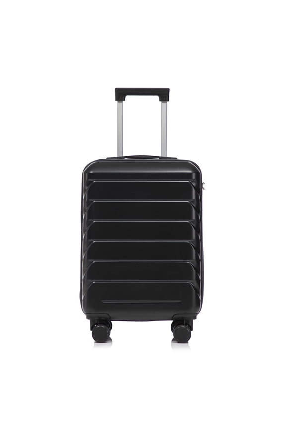 20in ABS Hardshell Checked Luggage with Scratch-Resistant Surface, 4 Multi-Directional Wheels, Combination Lock, Black
