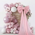 thumbnail image 1 of 20in Big Bow Party Decorations Polyester 50x38cm Elegant Wall Decor for Wedding Baby Shower Birthday Christmas Tree Classic Accent Tail 59in Pink Hot Pink, 1 of 5