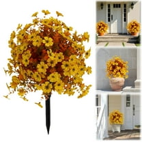 20in Fall Artificial Topiary Ball Tree Shrubs Flowers for Decorations with Ground Spike 1Pc Fake Mums Flower Shrubs Fake Plants Fall Tree Artificial Plants Outdoor Fall Decorations for Home Porch #A