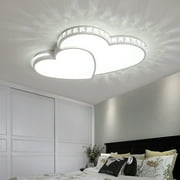 20in Modern Crystal Heart-Shaped Design Ceiling Lamp, Crystal Flush Mount Ceiling Light Fixture LED Light Fixture for Living Room Bedroom ,Cool White Light