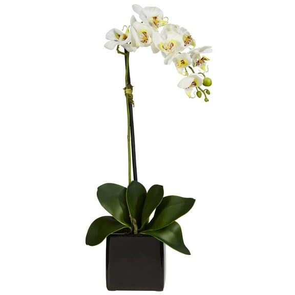 20in. Orchid Artificial Arrangement in Black Planter