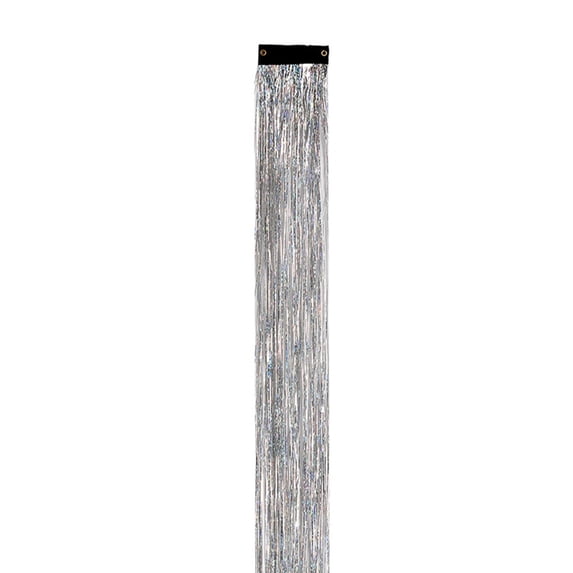 20inch 2400 Strands Silver Glitter Extensions Heat Resistant Party Herbiar