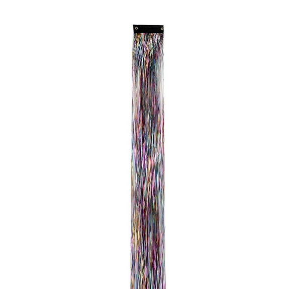 20inch 2400 Strands Silver Glitter Extensions Heat Resistant Party Herbiar