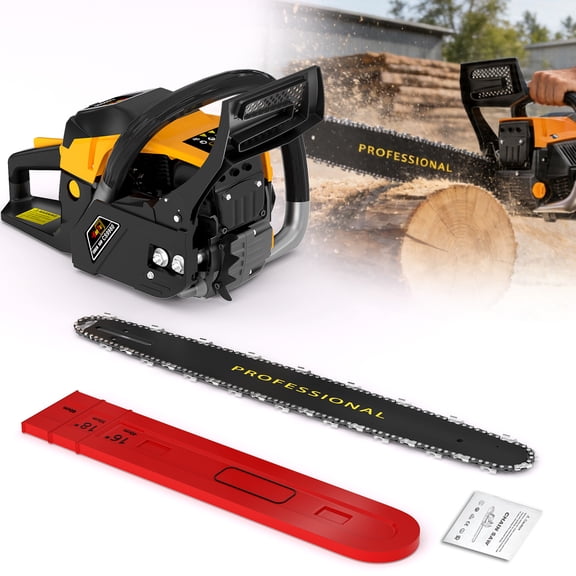 20inch 52CC Gas Powered Chainsaw, 3.8 HP 2 Stroke Engine Gas Power Chainsaws with Non-Slip Handle, Gas Chainsaws with Dual Fuel Tanks, For Wood Cutting, Tree Trimming, Perfect For Forestry Work-the