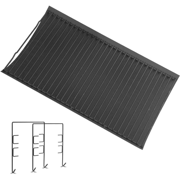 20inch Charcoal Ash Pan Replacement Parts for Char Griller 5050 5072 5650 2123 2223 2823 Grill Tray Chargriller 200157 BBQ Accessories with 2 Fire Grate Hangers