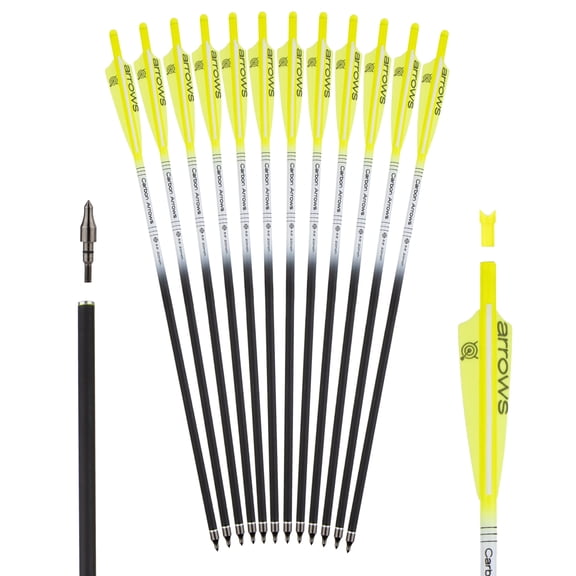 20inch Crossbow Bolts Crossbow Arrows Carbon Archery for Hunting and Target Practice(Pack of 12)