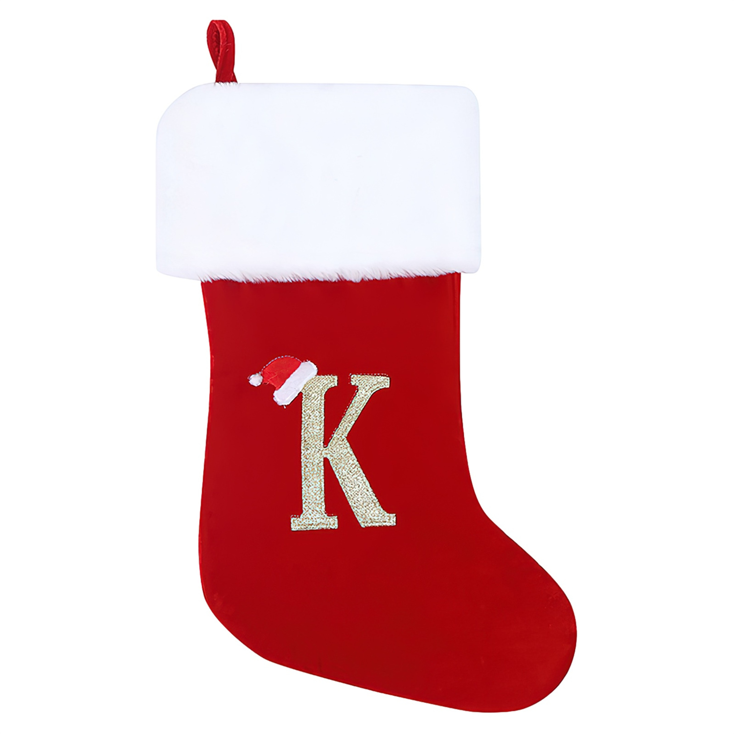20inch Large Monogram Christmas Stockings Red Letter Velvet Xmas