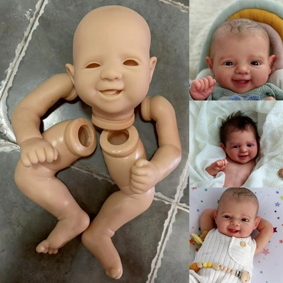 20inch Reborn Doll Kit Chantal Unfinished Unpainted Doll Parts with Cloth Body and Eyes