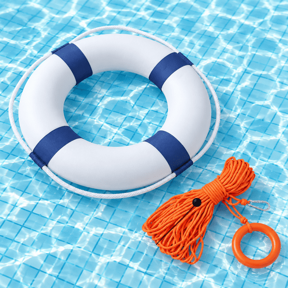 20inch Throwable Life Preserver Ring With 98.4ft Floating Rescue Rope ...