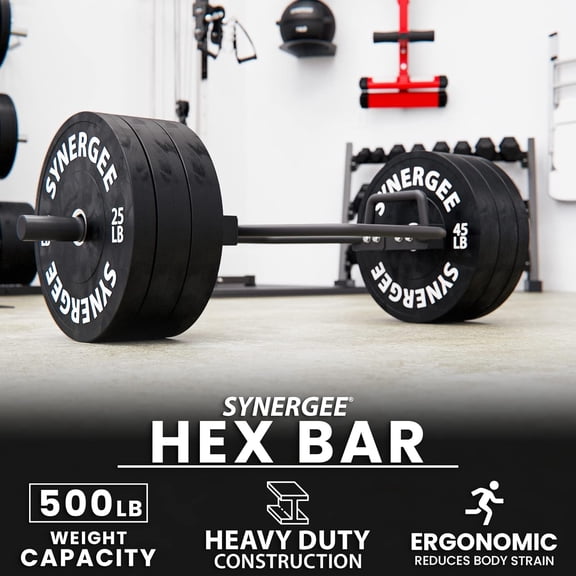20kg and 25kg Chrome or Black Olympic Hex Barbell Trap Bar with Rotating, Flat or Raised Handles for Squats, Deadlifts, Shrugs