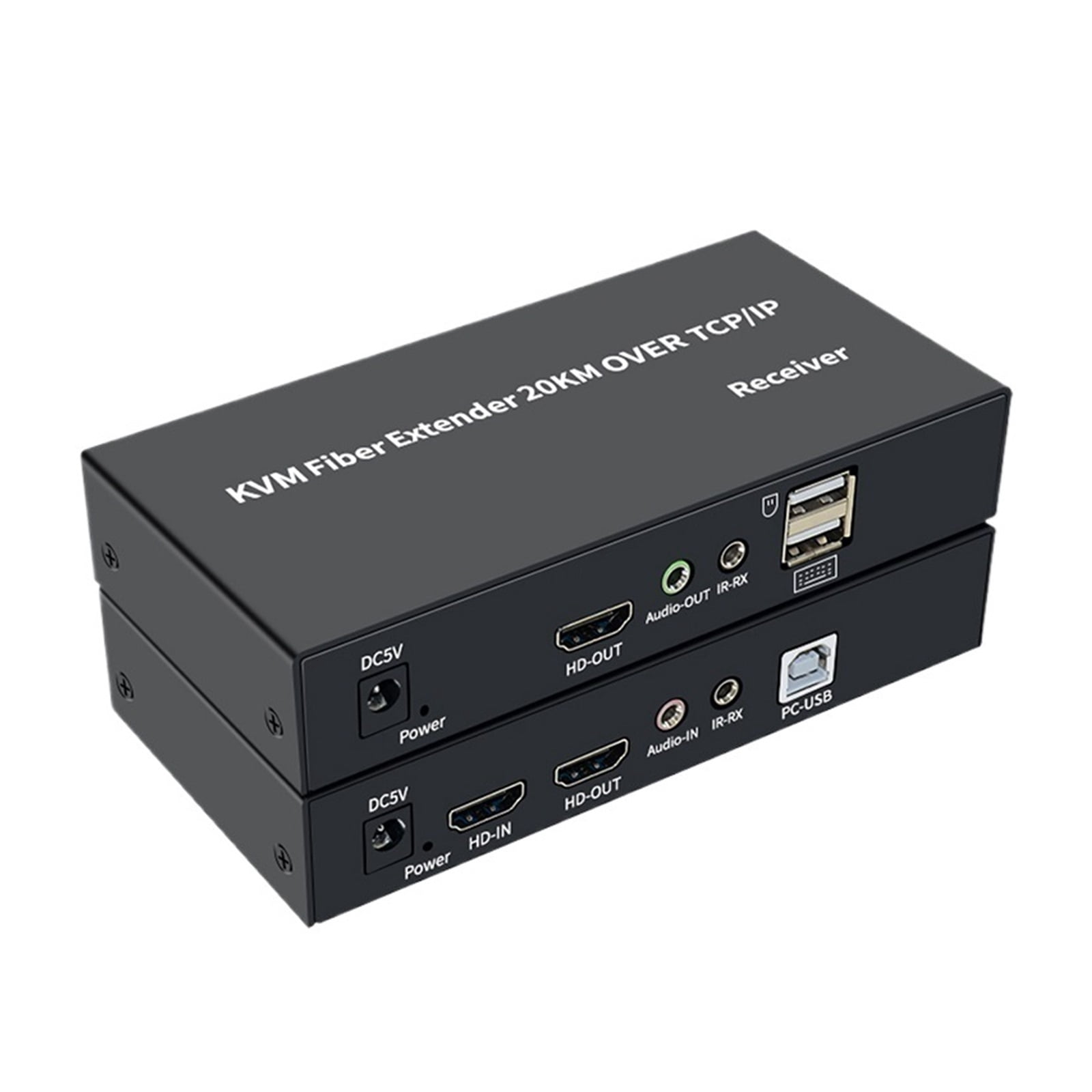 20km KVM over Fiber Optic Extender, 1080P High-Def Media Control Kit