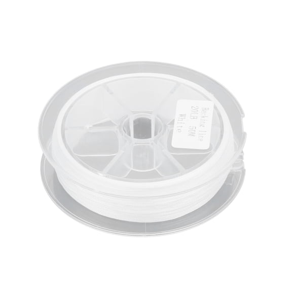 20lb 50m White Fly Fishing Polyester Line - Unwaxed Prep Line Cup Filler for Wrestling and Fishing Use
