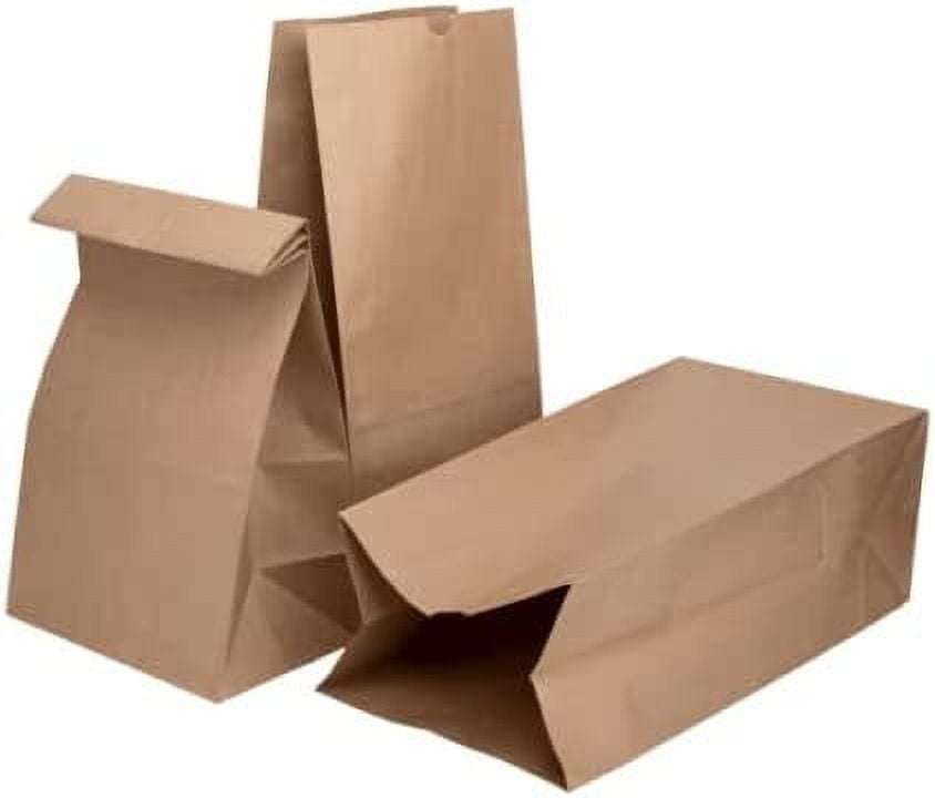 20lb Paper Lunch Bags - Kraft, 500 Count - Versatile Paper Lunch Bags for Food or Commodities - Sturdy, Self-Standing, Reusable