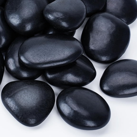 20lbs Black Rocks for Planters, 2-3 Inch Decorative Rocks for Potted Plants, Polished Garden Stones for Outdoor Landscaping, Walkways, Yard, River Rocks for Flower Pots, Vase