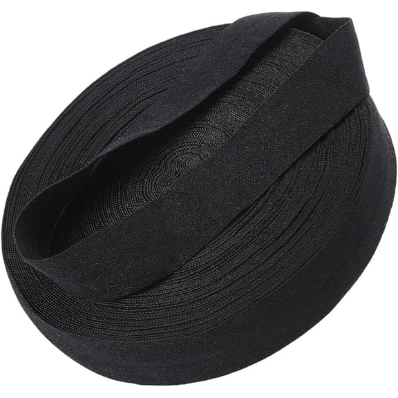 20m/ 21.9 Yards Black Elastic Cords Flat Elastic Stretch Strap 20mm Sewing Elastic Straps Polyester Elastic Edge Cords for Sewing Garment Hats Pants Dress Gift Wrapping DIY Crafts