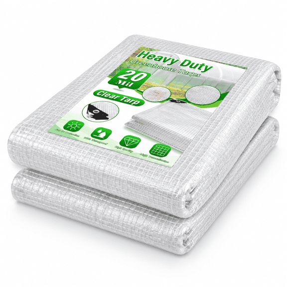 20mil Heavy Duty 30x40ft Polyethylene Tarp with Grommets for Greenhouse Covers