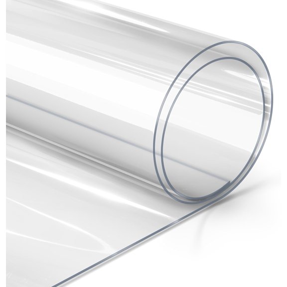 20mil Premium Crystal Clear Multi-Purpose Heavy-Duty Vinyl Fabric Tablecloth Protective Cover (1.45ft x 54 Inch)