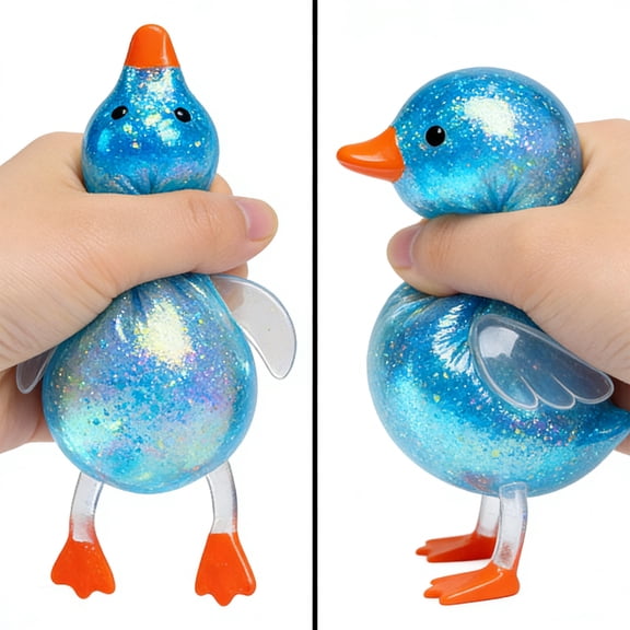 20ml Cute Aurora Gold Powder Crystal Duck Squeeze, Slow Rebound Stress Relief Decor, Easter Spring Tiered Tray Nursery Bathroom Party Decor, Novel Fidget, Random Color, Halloween Decor, 1pc