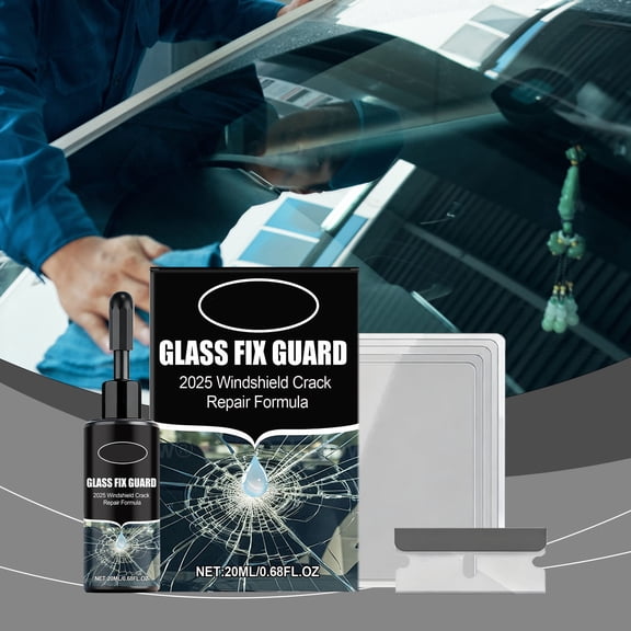 20ml Glass Fix Guard Kit, Professional Windshield Crack Repair Formula for Car Window Restoration, Transparent Traceless Glass Emergency Maintenance Liquid for Improved Vision