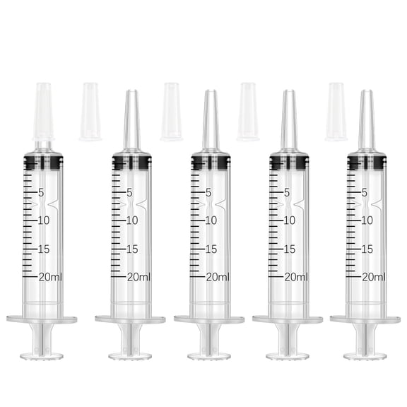 Gufastore Lab Syringe Multi-Purpose With Cap 5 Pack 20ml