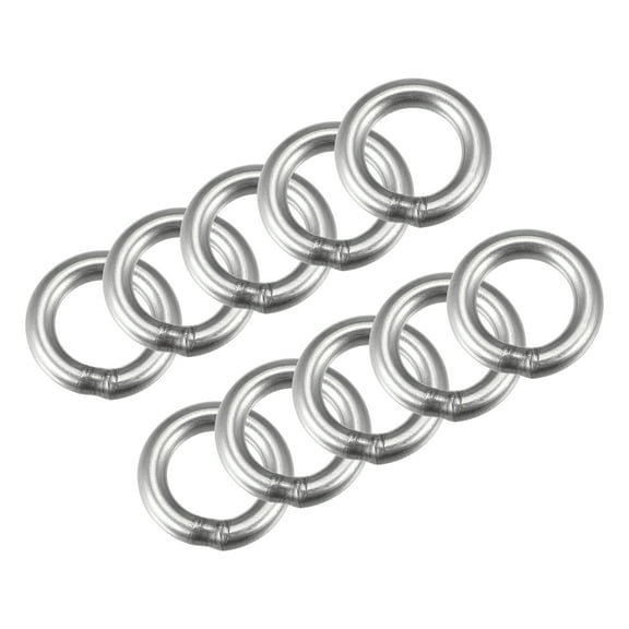 20mm(0.79") Outer Dia. 4mm Thickness Welded O Ring 304 Stainless Steel 15 Pack